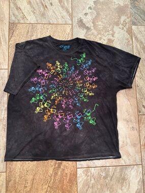 Liquid Blue Black Tee Grateful Dead Skeletons
